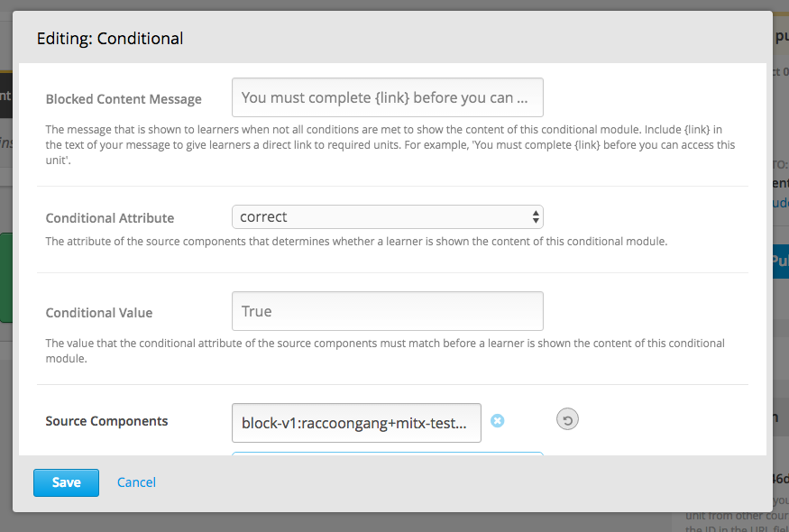 editing conditional Xmodule