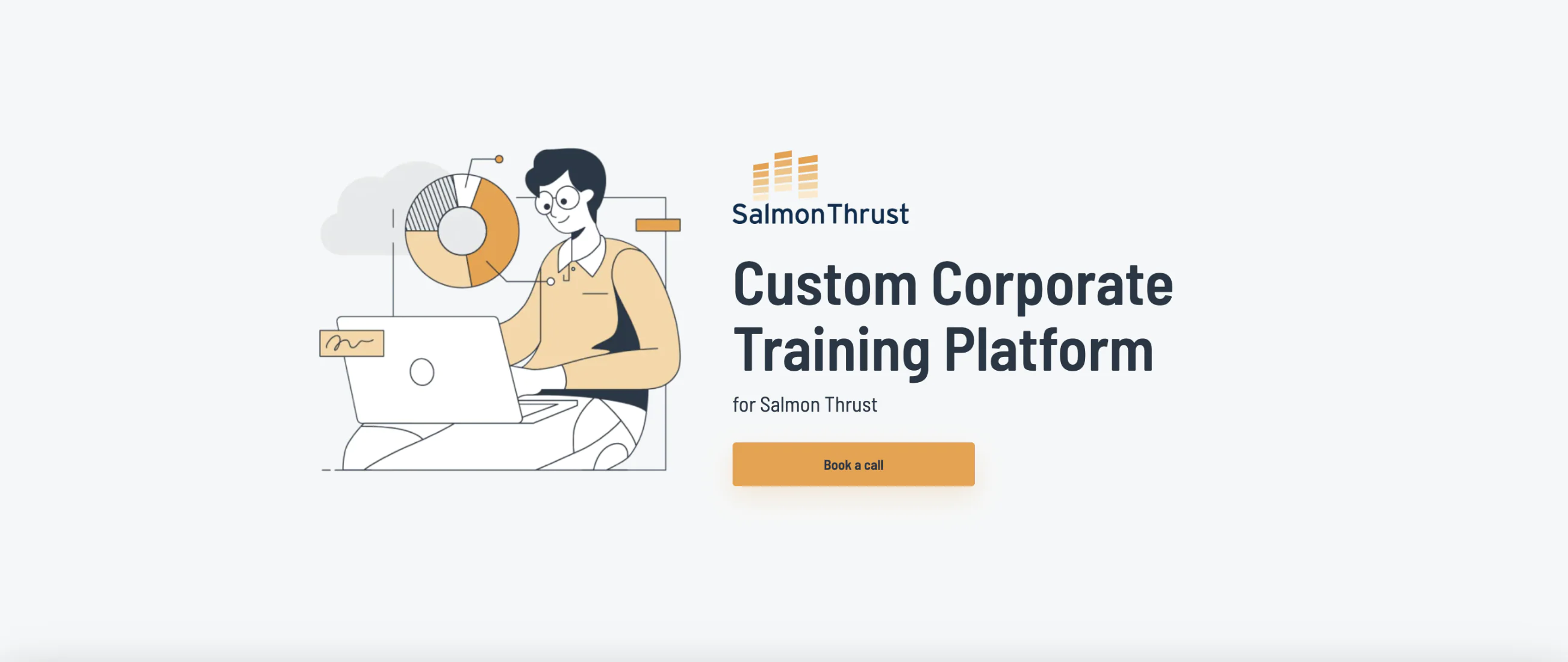 Custom corporate training platform, developed by Raccoon Gang