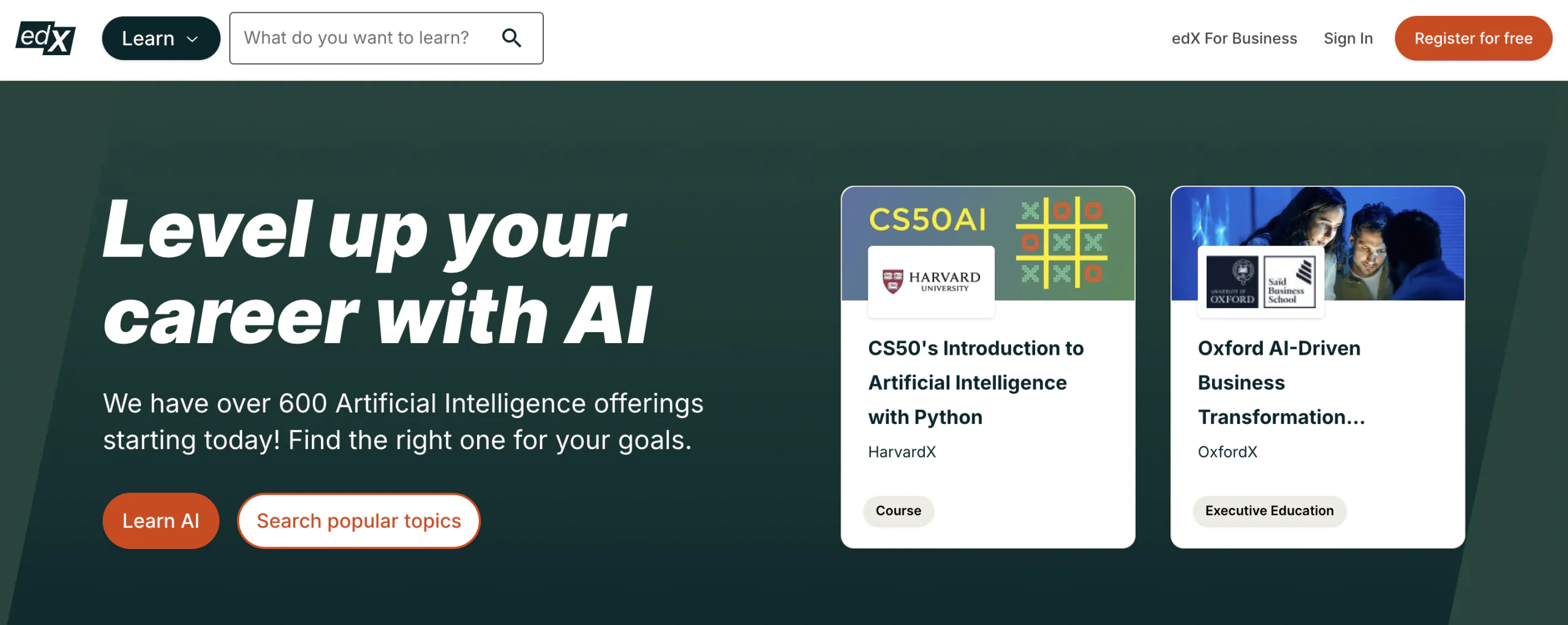 edX.org home page