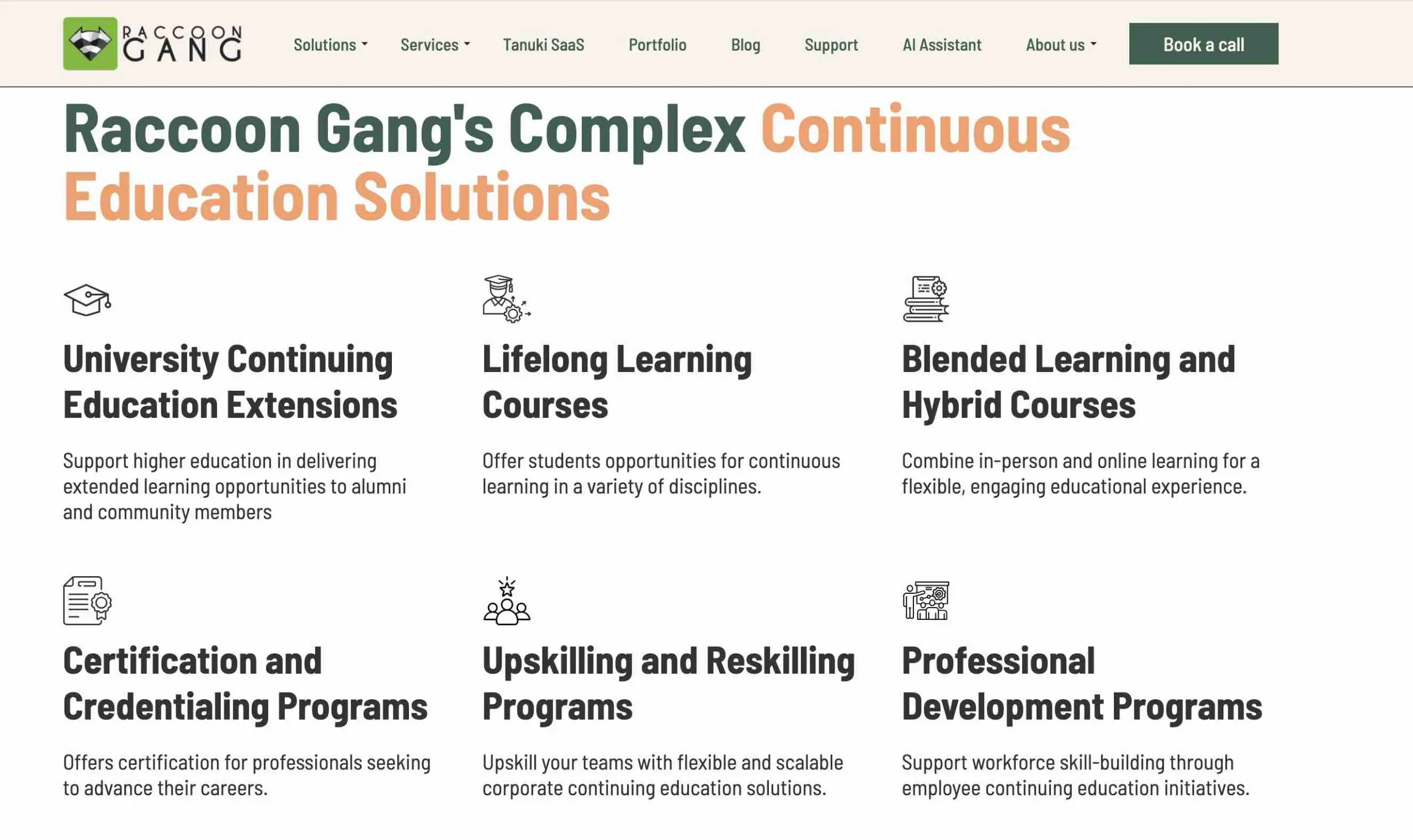 Raccoon Gang's Complex Continuous Education Solutions