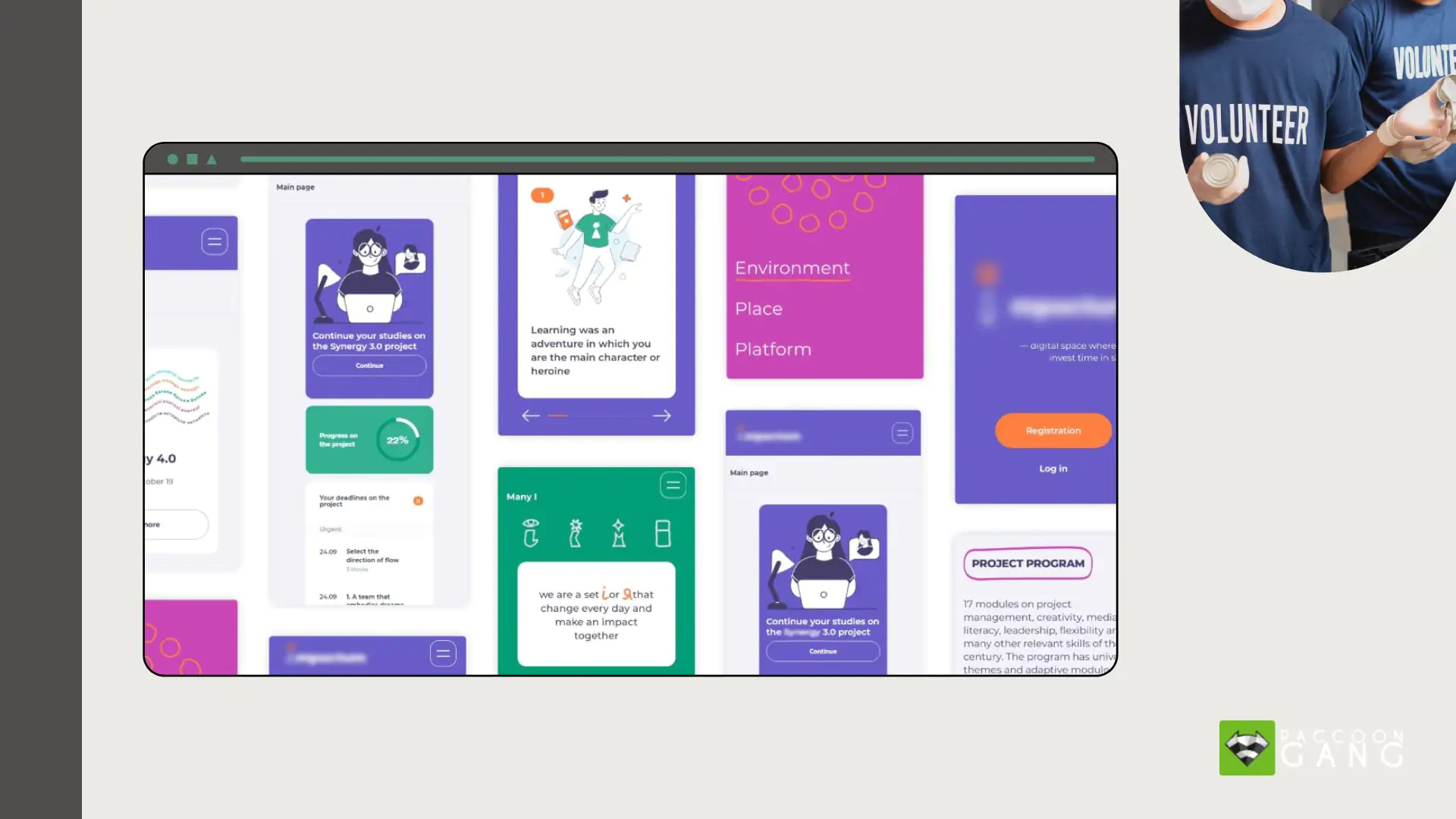Main screen of the Gamified learning platform Main screen of the Gamified learning platform