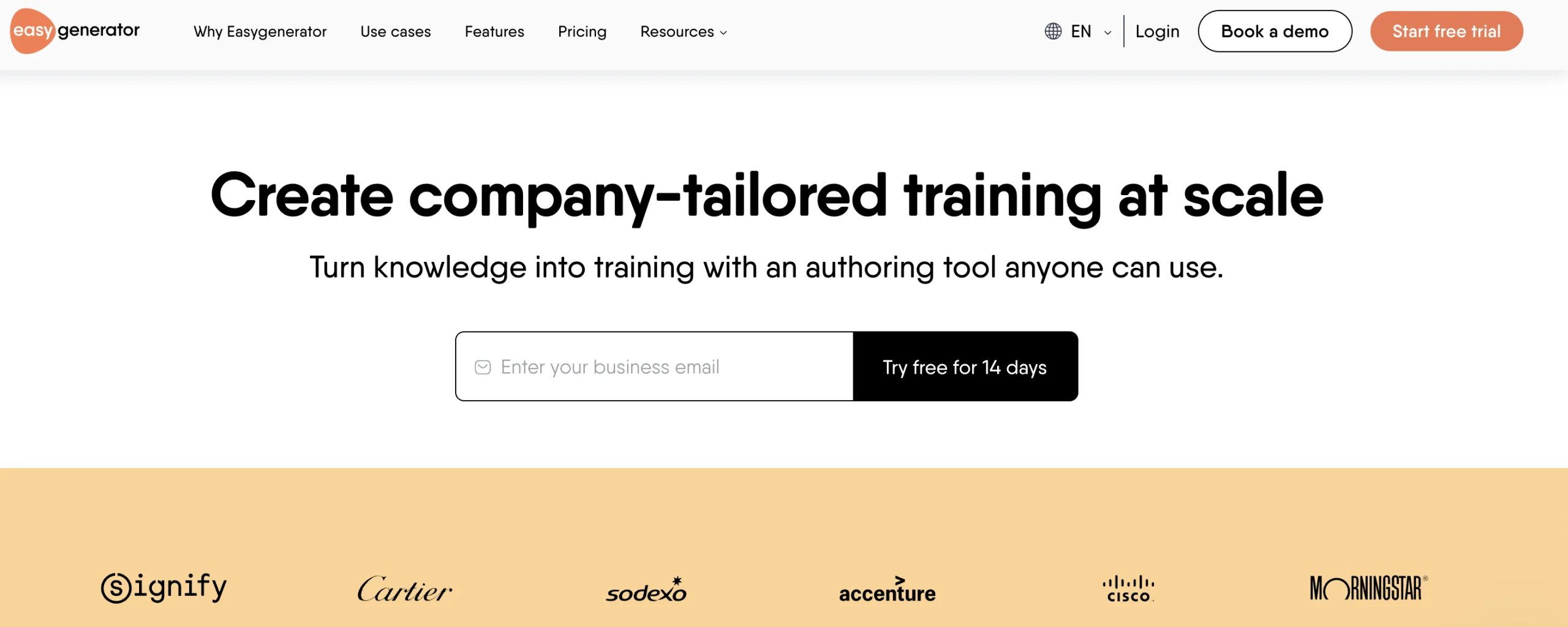 Easygenerator main page