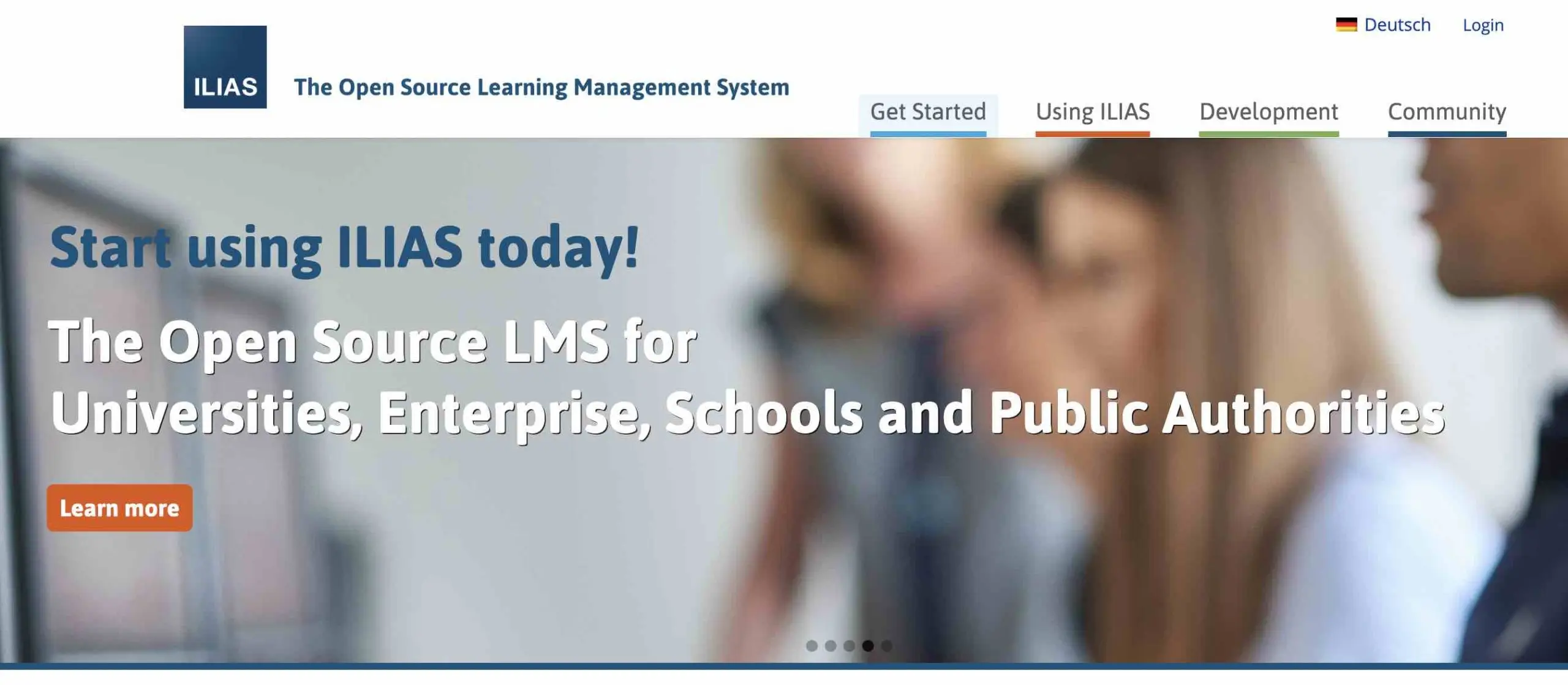 Ilias open source lms main page Ilias open source lms main page
