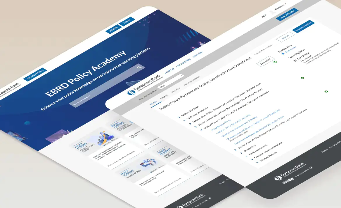 Custom training platform developed for EBRD