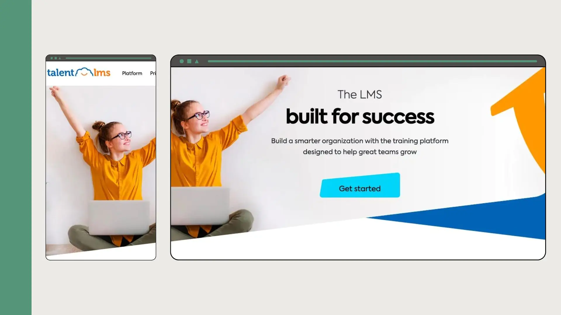 TalentLMS website hero on desktop and mobile: “The LMS built for success.”