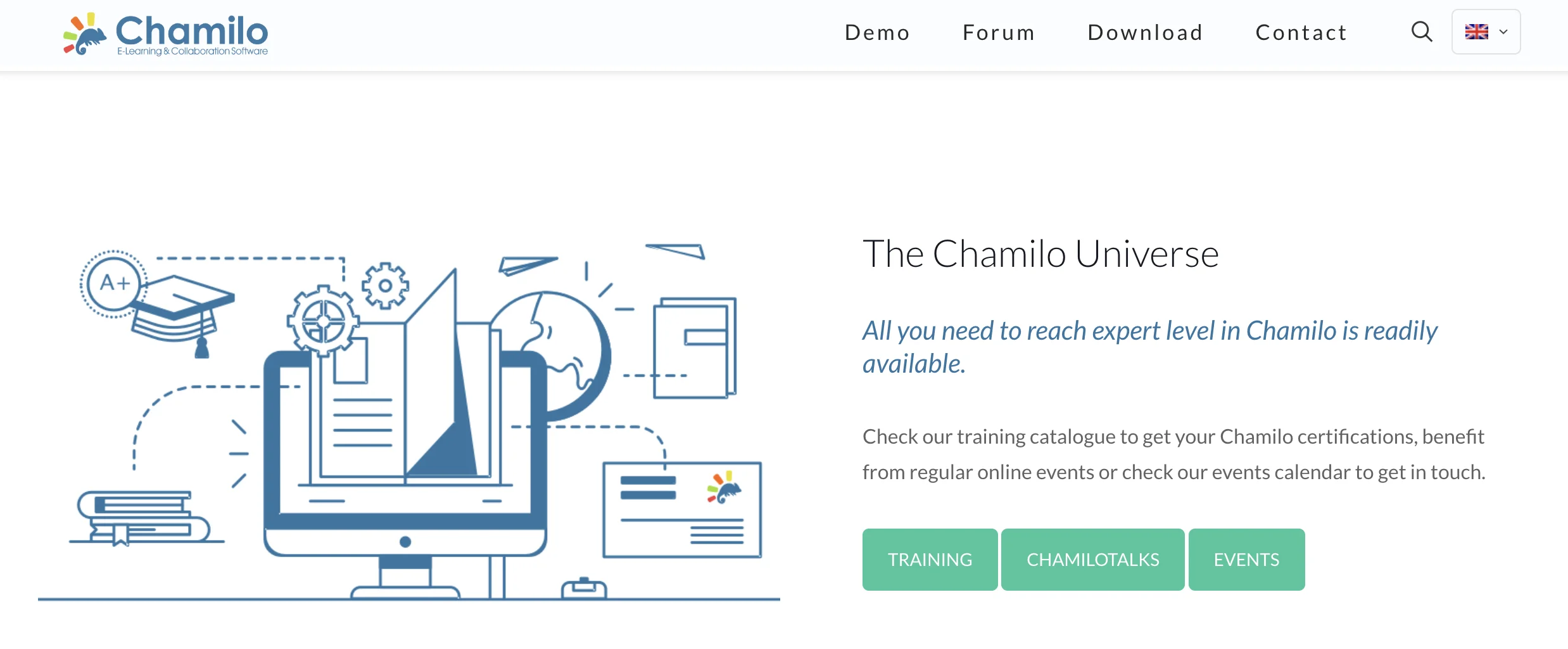 Chamilo LMS main page