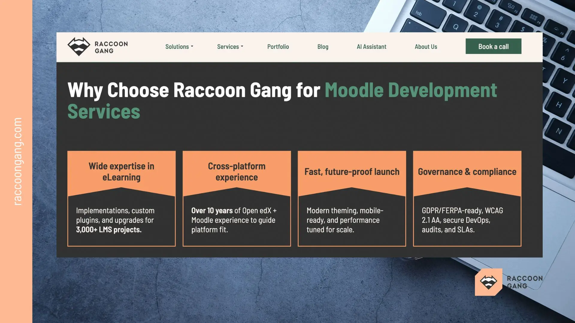 Moodle Development Services by Raccoon Gang: Expertise, Speed, and Compliance Why choose Raccoon Gang for Moodle development services including custom LMS solutions, integrations, and compliance-ready platforms